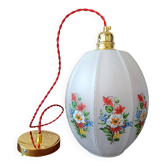 Suspension en verre vintage, motifs floraux 1960, Suspension marguerite