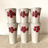 Glasses in vintage floral stoneware