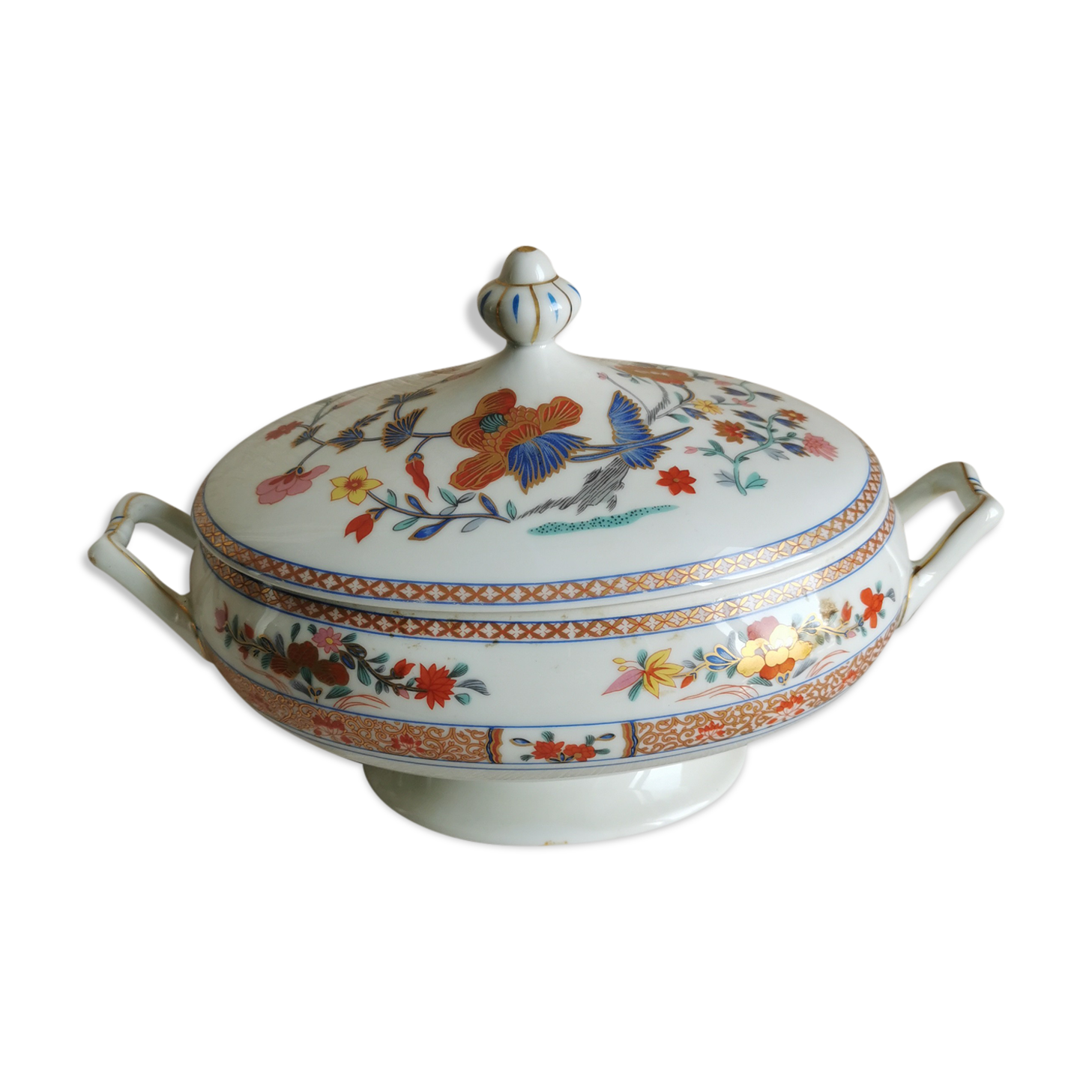 Oval soup pot in Limoges Bernardaud porcelain, Pondicherry model