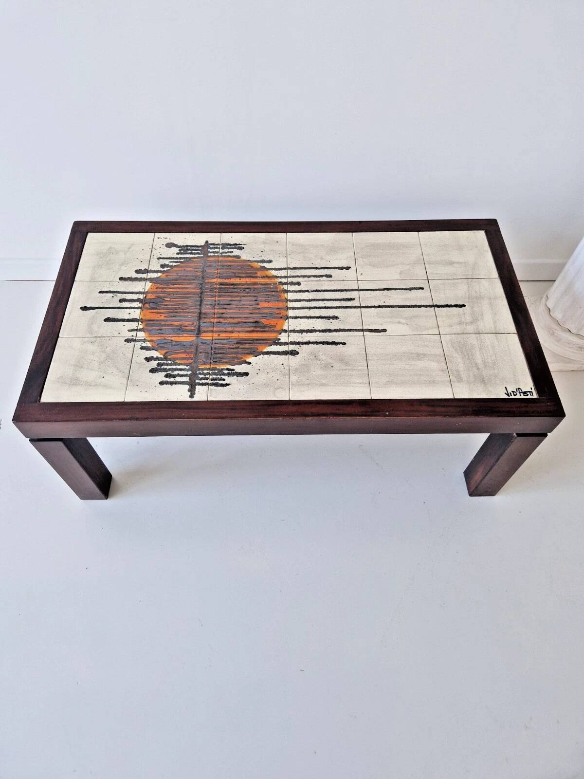 Mid Century Coffee Table Tile Top Juliette d’Asti 1960s Interior Home Desig