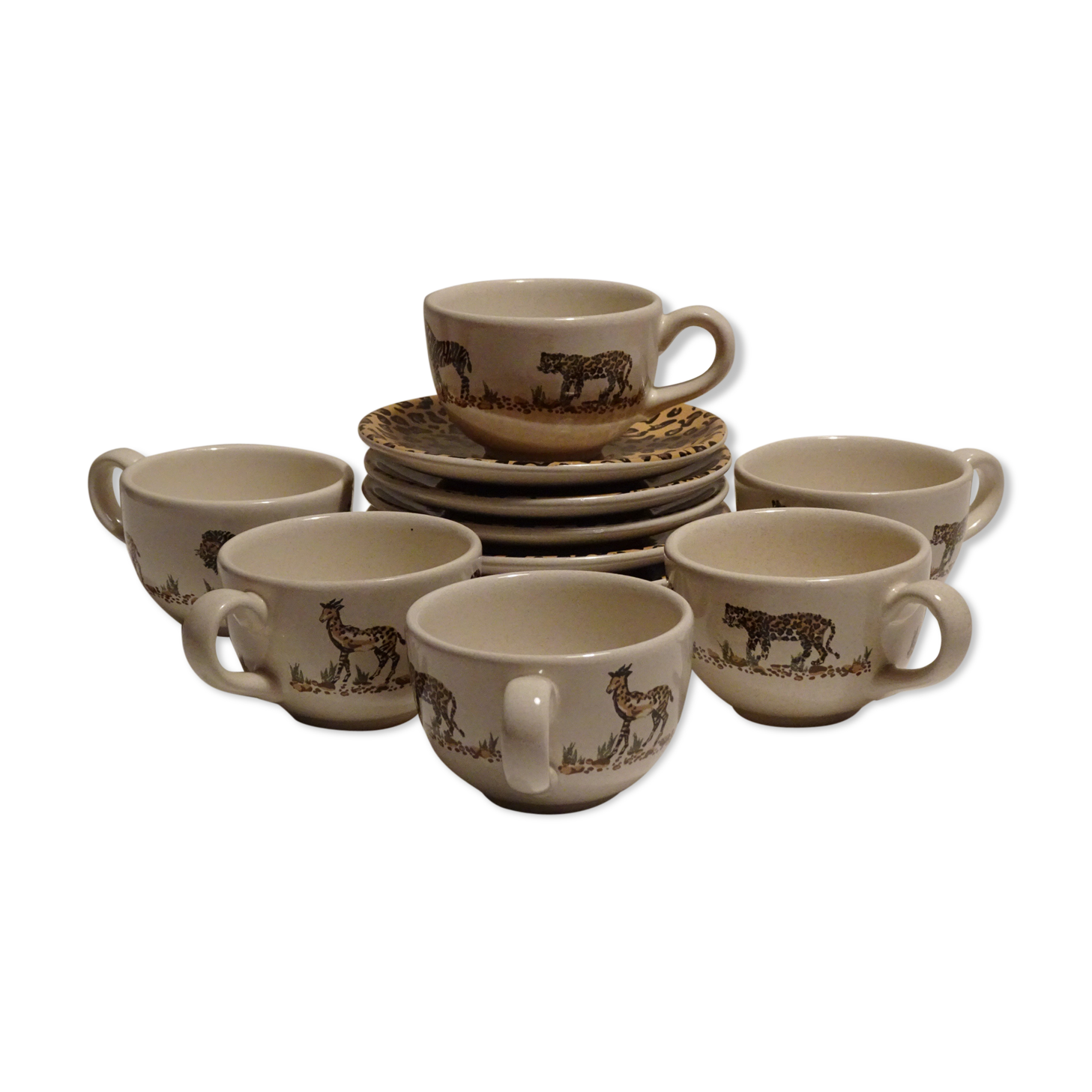 6 Tasses et sous tasses Tanganyka Genevieve Lethu