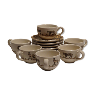 6 Cups and saucers Tanganyka Genevieve Lethu