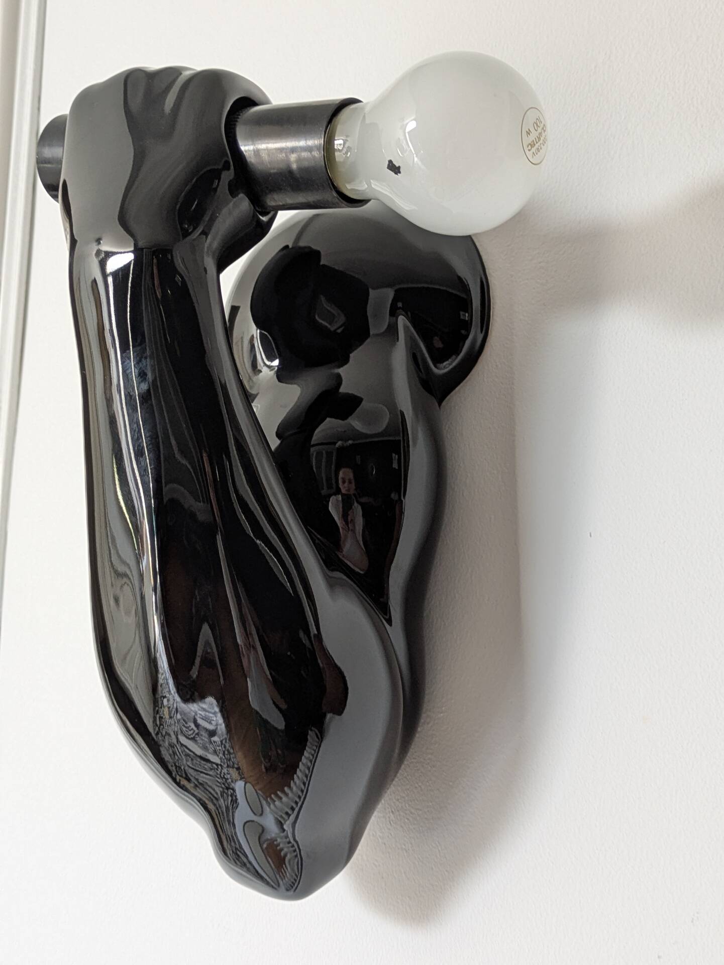 "Haltere" ceramic enamel wall light by Jean Claude Peiré from the 1980s.