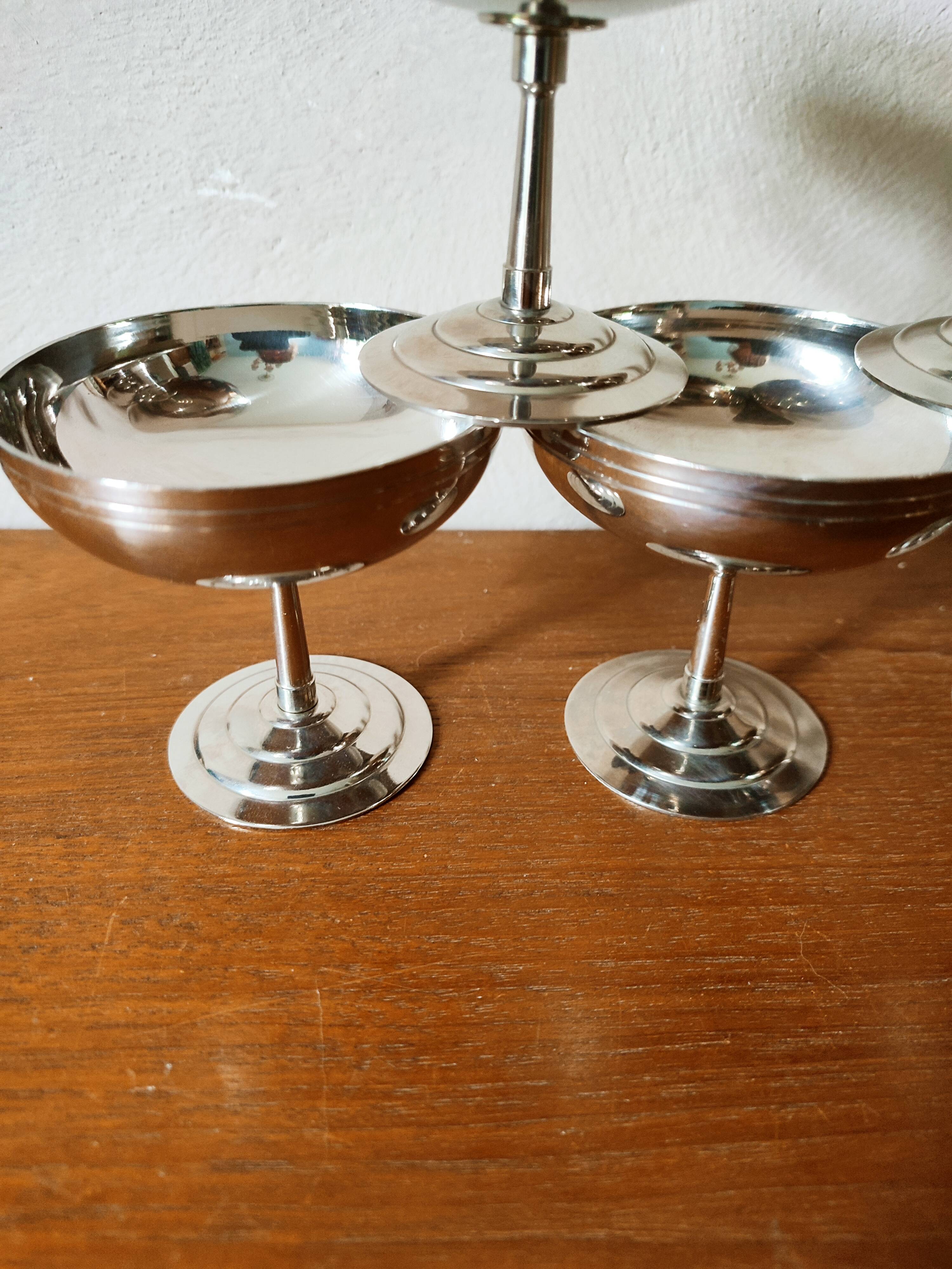 6 art deco stainless steel cups Rémy Letang
