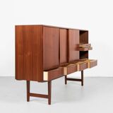 Midcentury Danish highboard in teak by E.W. Bach for Sejling Skabe 1960s - with 4 doors & 4 drawers
