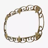 1950s oval brass mirror - 38x69cm