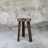 Brutalist wooden tripod stool