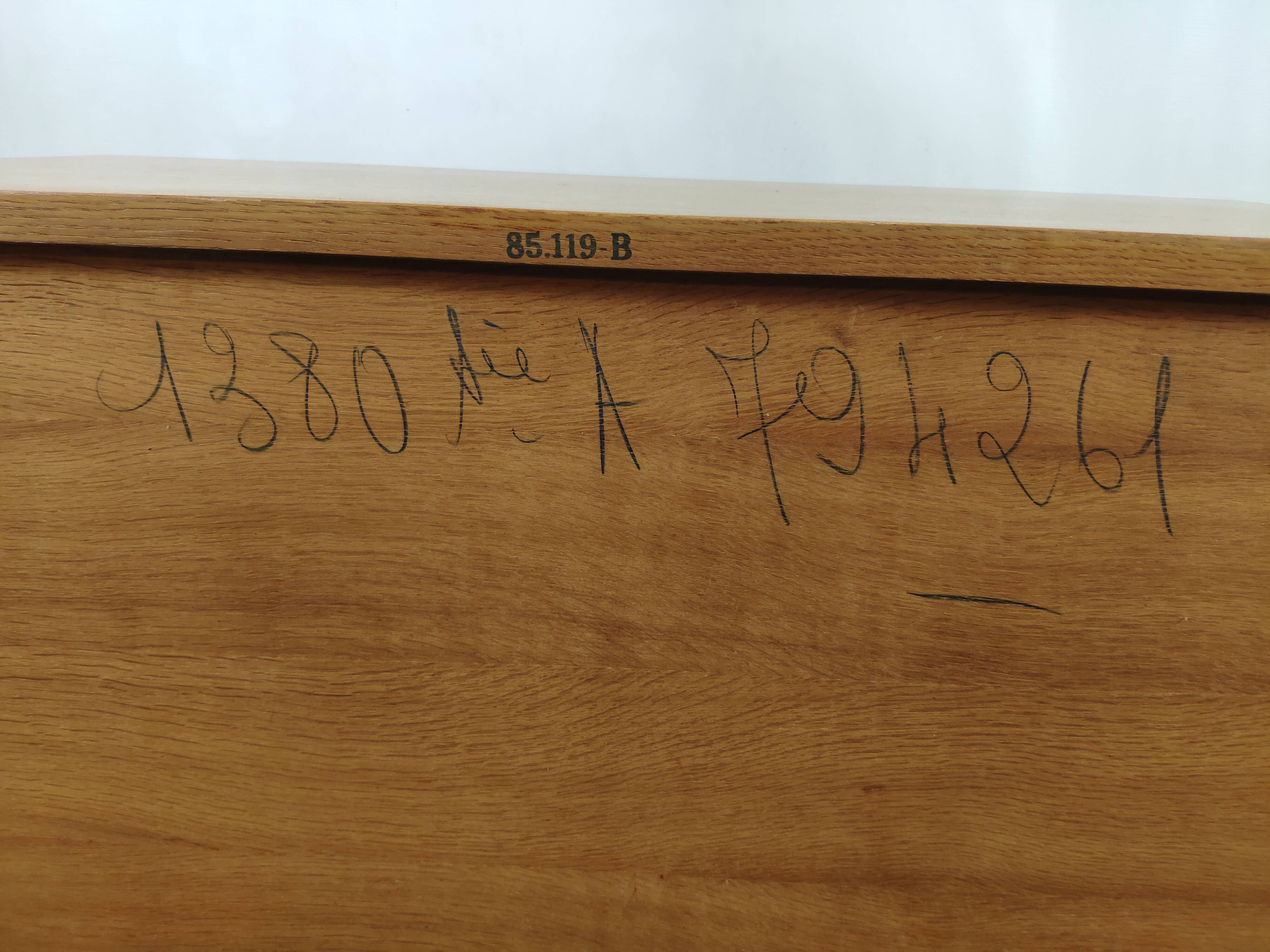 Wooden chest of drawers with gilded handle