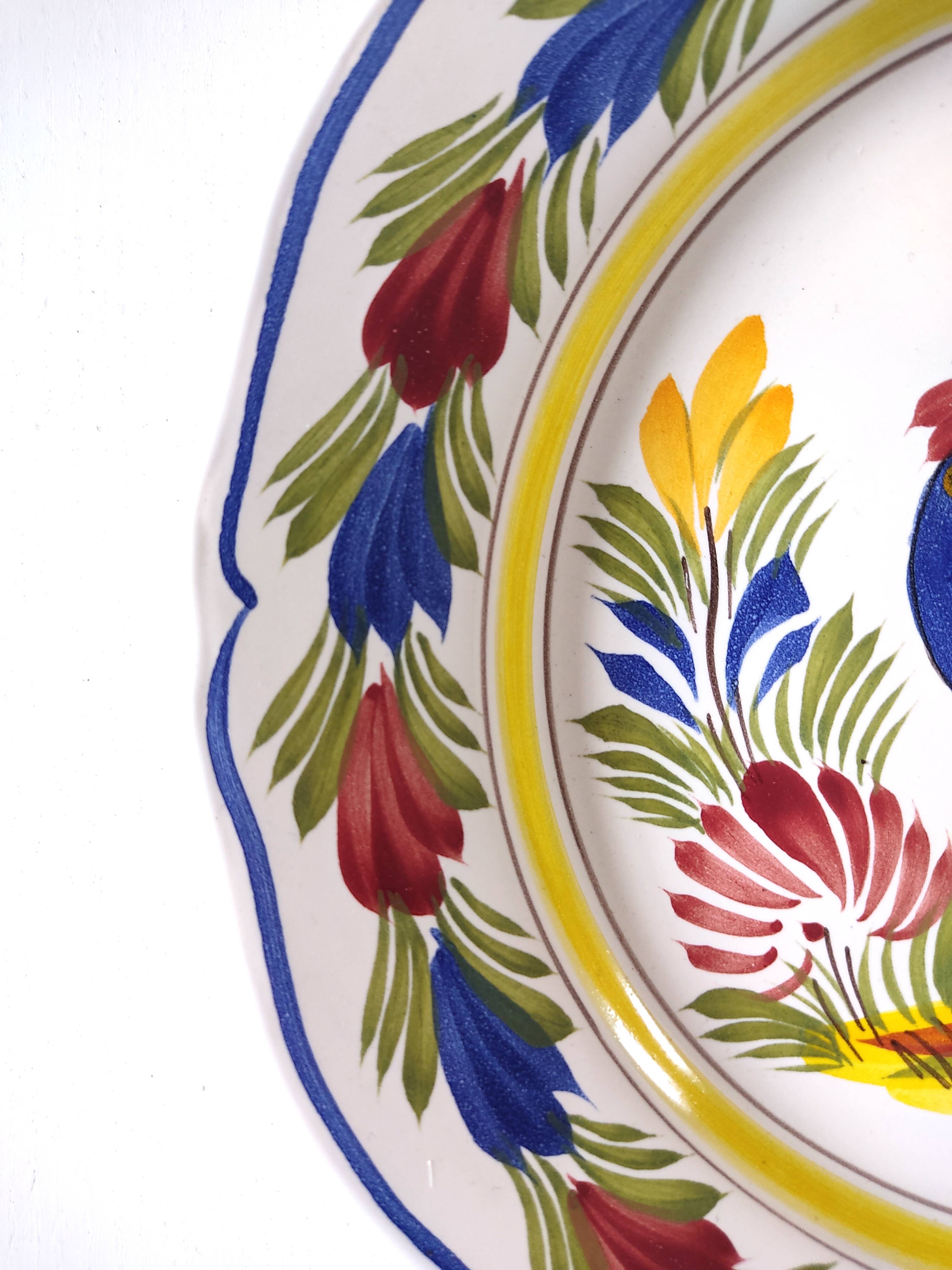 Henriot Quimper plate with rooster