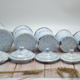 Set of 5 spice pots in enamelled sheet metal
