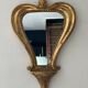 Miroir doré vintage avec selette