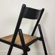 Pair of wooden and rattan folding chairs