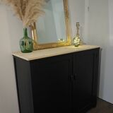 Parisian sideboard in black painted wood