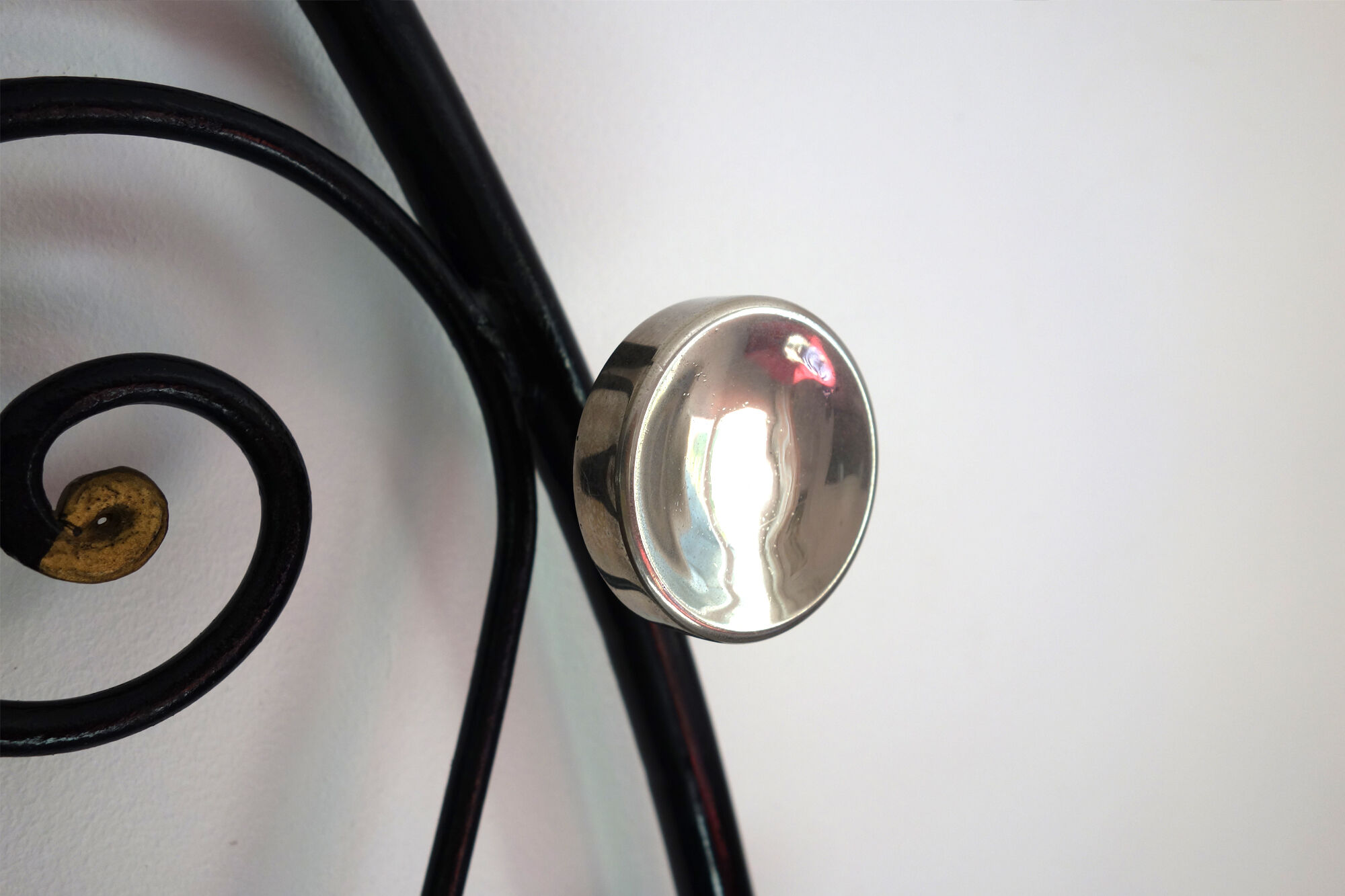 Vintage iron coat rack with mirror