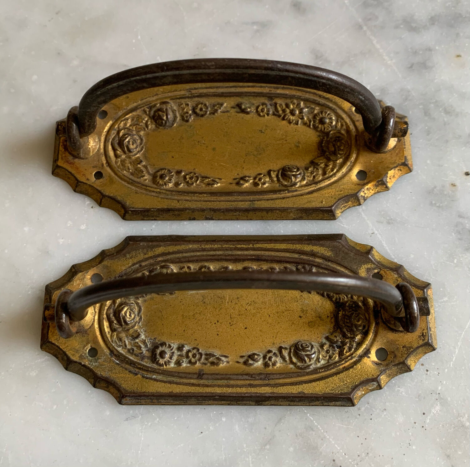 Art deco brass handles