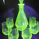 Art Deco liqueur service in opaline