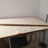 Architect drawing table with ruler