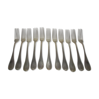 11 Fourchettes xs en métal argenté