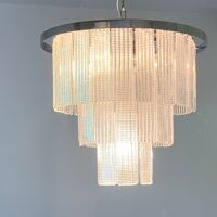 Diamond strips”listelli” murano glass belt chandelier
