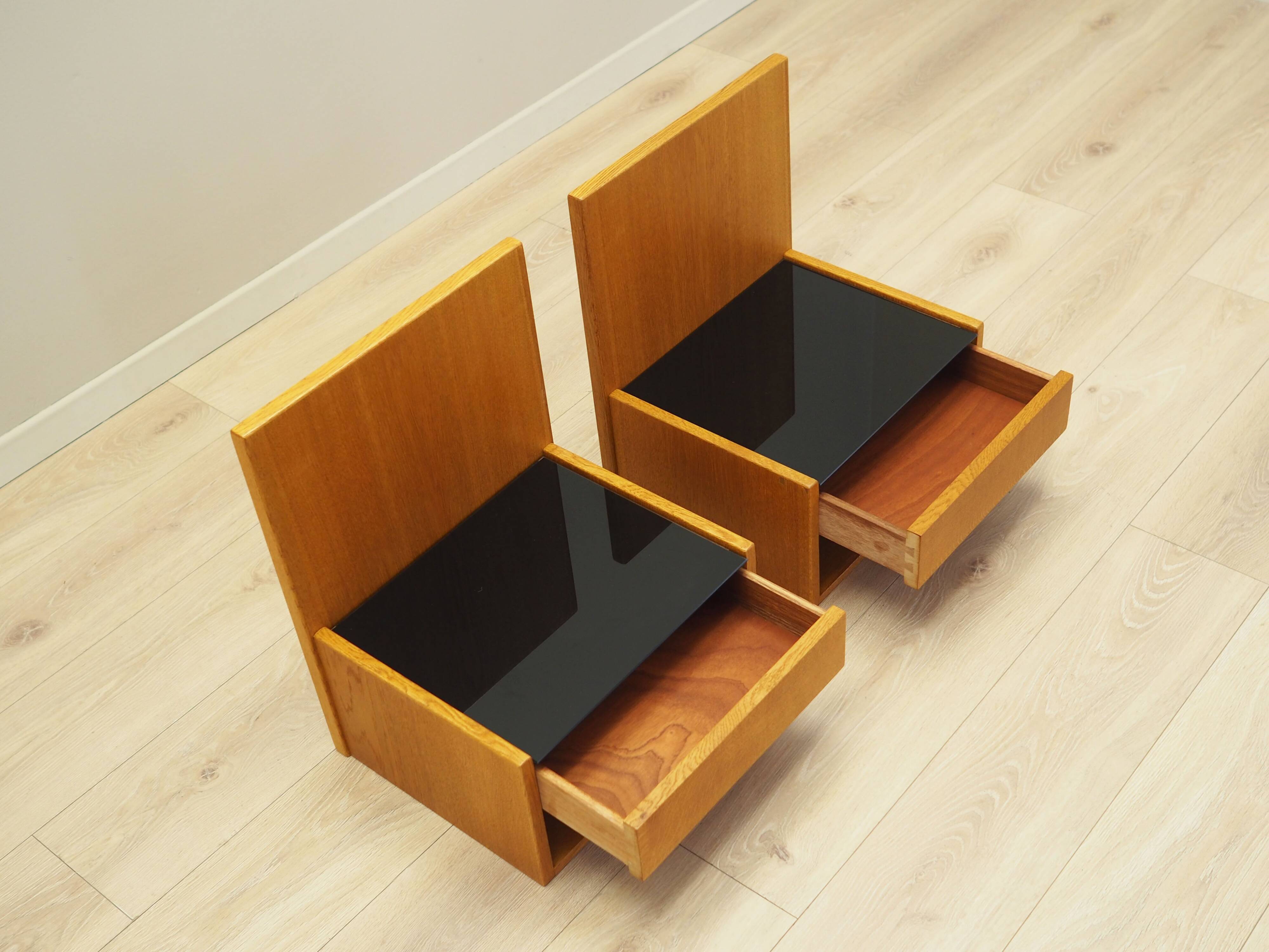 Set of hanging bedside cabinets, Danish design, 1960s, designer: Hans J. We