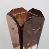 Art Deco Vase in Glass, Mirrored Glass and Wood, France 1920s