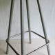 High stool in wood and metal