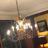 Chandelier sheaf of wheat golden metal 12 lamps