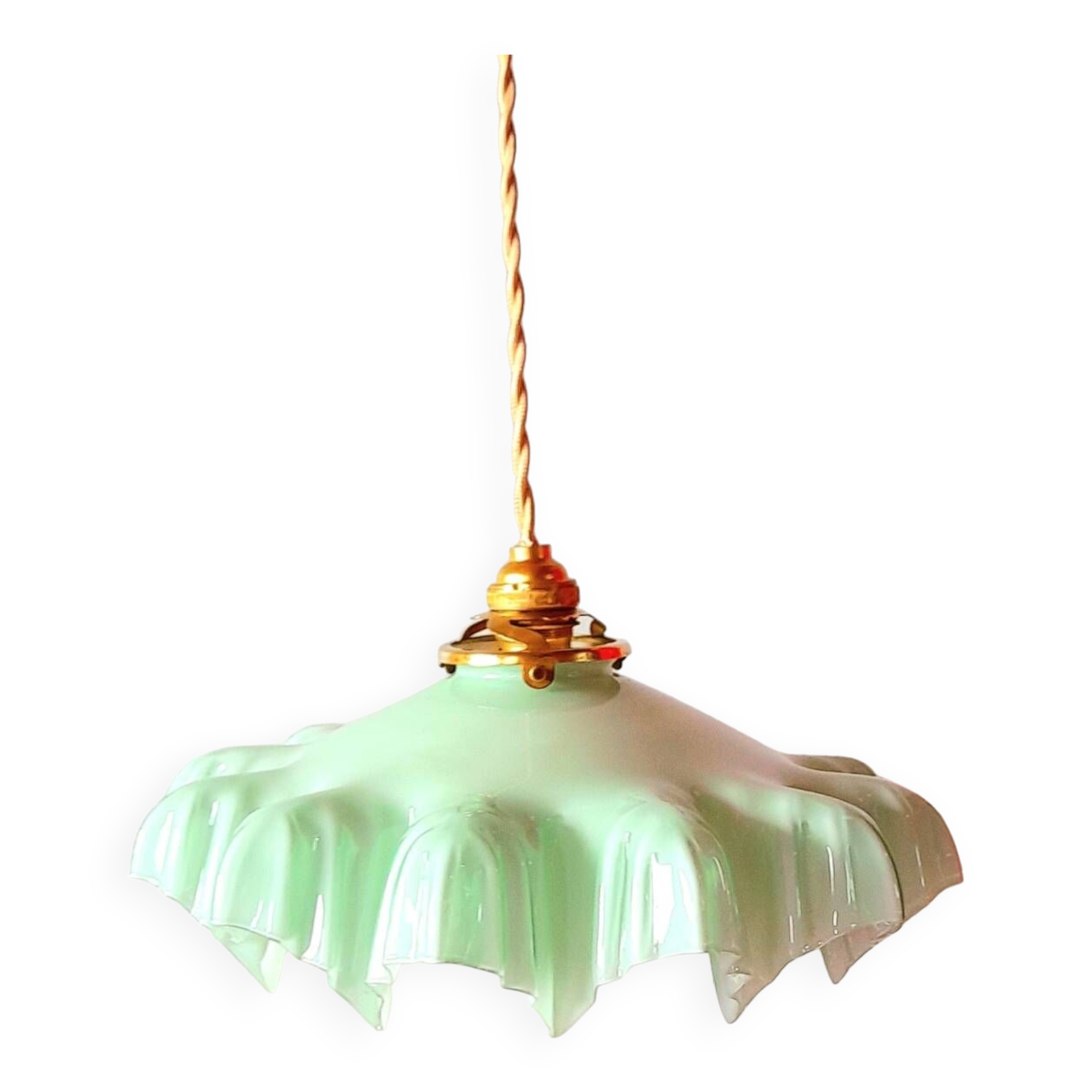 Art deco opaline pendant light