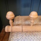 Coat rack with 5 turned wooden hooks from the 30s