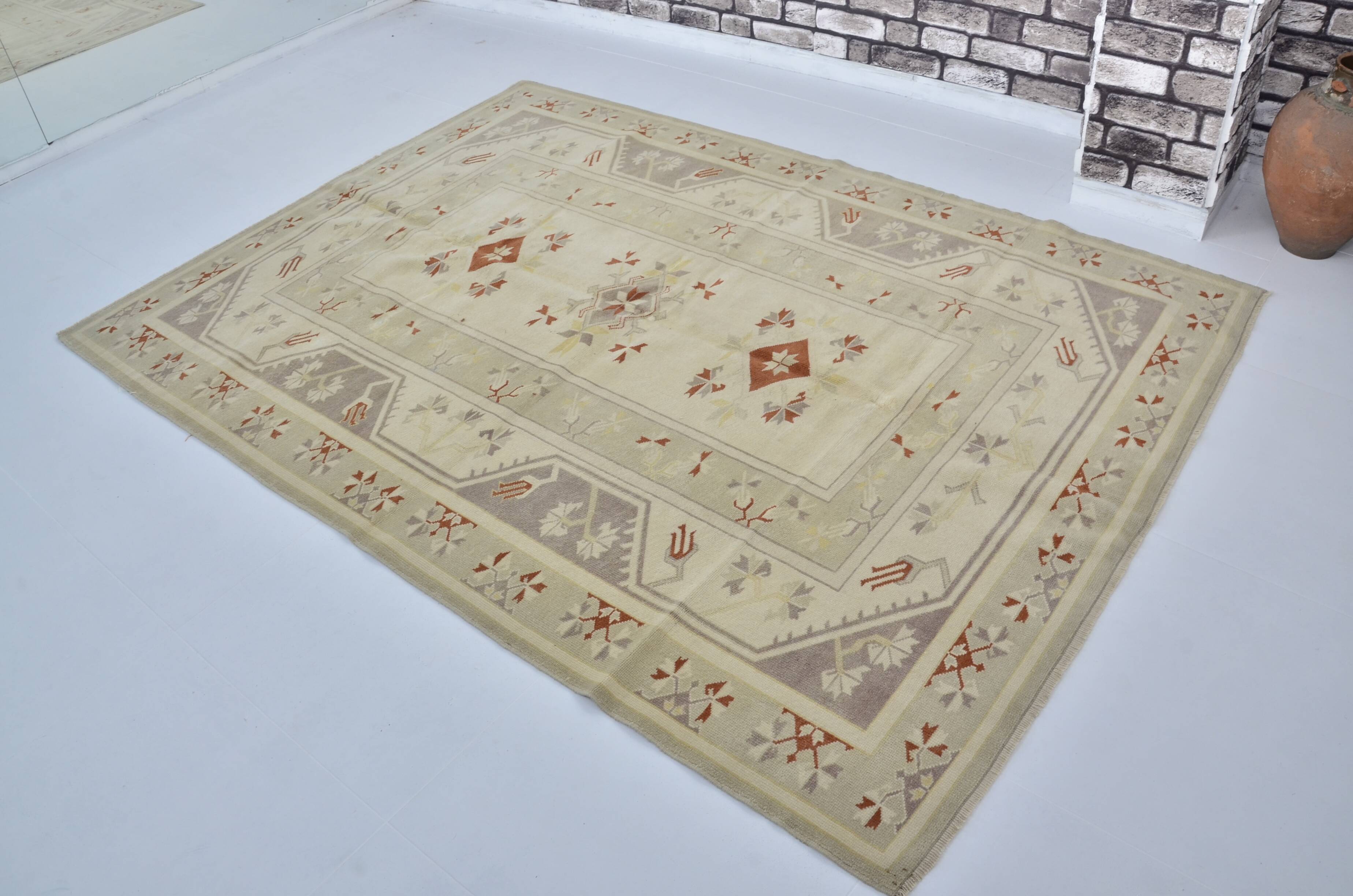 Beige Handknotted Anatolian Wool Carpet sku 2136