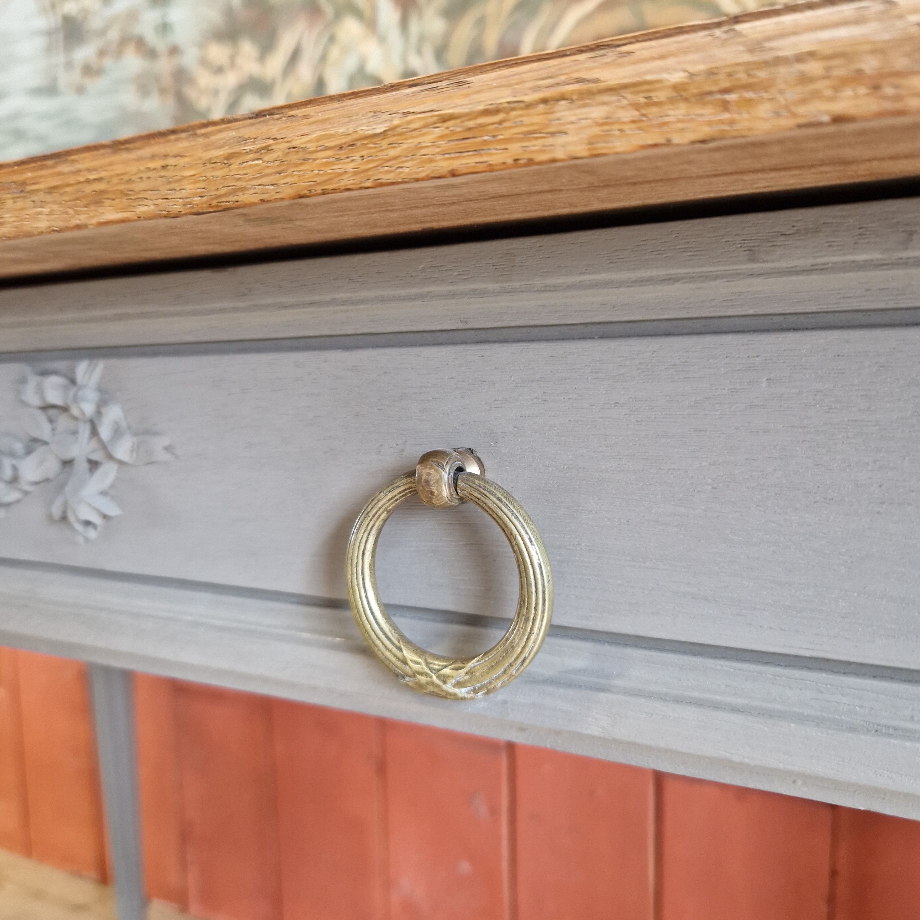 Old desk in chene signed goanvic