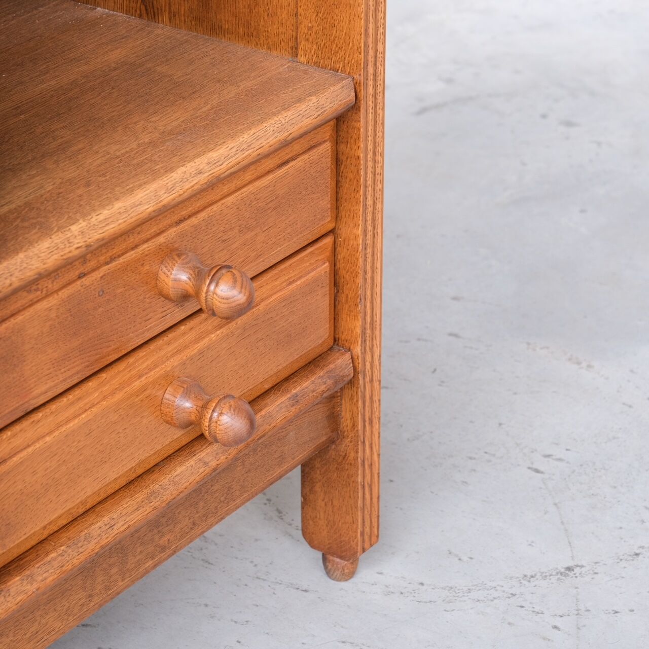 Guillerme et Chambron oak mid-century french cabinet sideboard