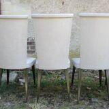 Suite of 6 dining chairs 50'S s imitation gray leather