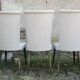 Suite of 6 dining chairs 50'S s imitation gray leather