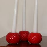 Trio of ceramic candleholders