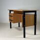 Vintage oak and black wood desk from the 60s