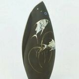 Mid century vase 50s organic shape fish decor model no. 2007 b