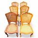 6 Louis XV style chairs in cherry wood and cane
