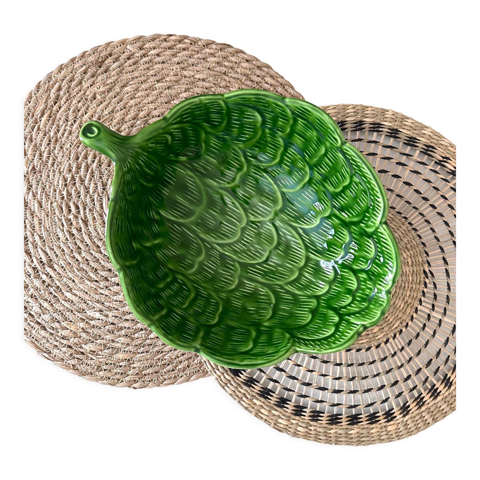 Vintage bowl artichoke ceramic, majolica