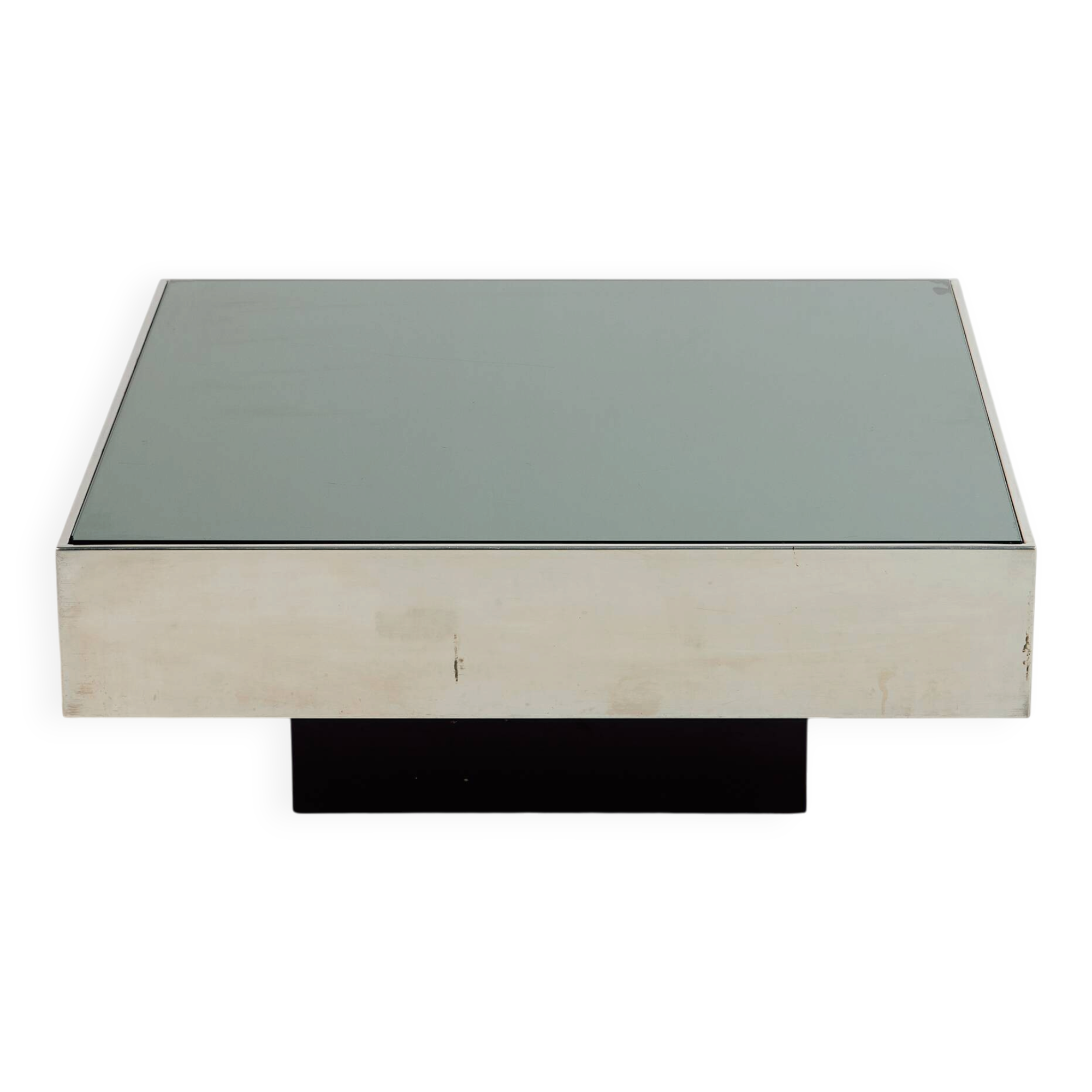 Chrome and glass coffee table by Willy Rizzo for Cidue.