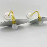 Enamelled sheet metal wall lights
