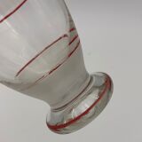Service de 14 verres vintage, 3 tailles différentes, décors blanc et rouge - Années 1950