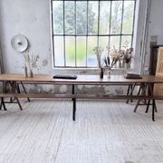 XXL trestle farm table 4m and its benches