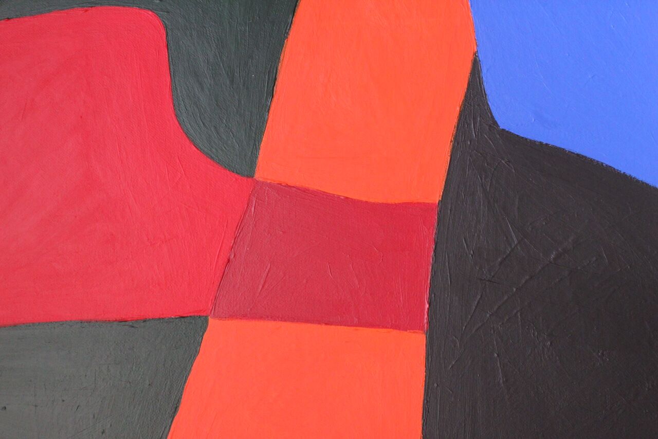 Acrylic painting on canvas "colored composition" 55x46 cm