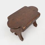 Tabouret bas rustique français en bois peint, vers 1900