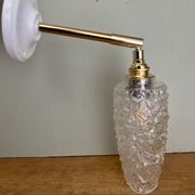 Vintage tulip wall light in diamond-point glass