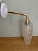 Applique tulipe vintage en verre pointe de diamant