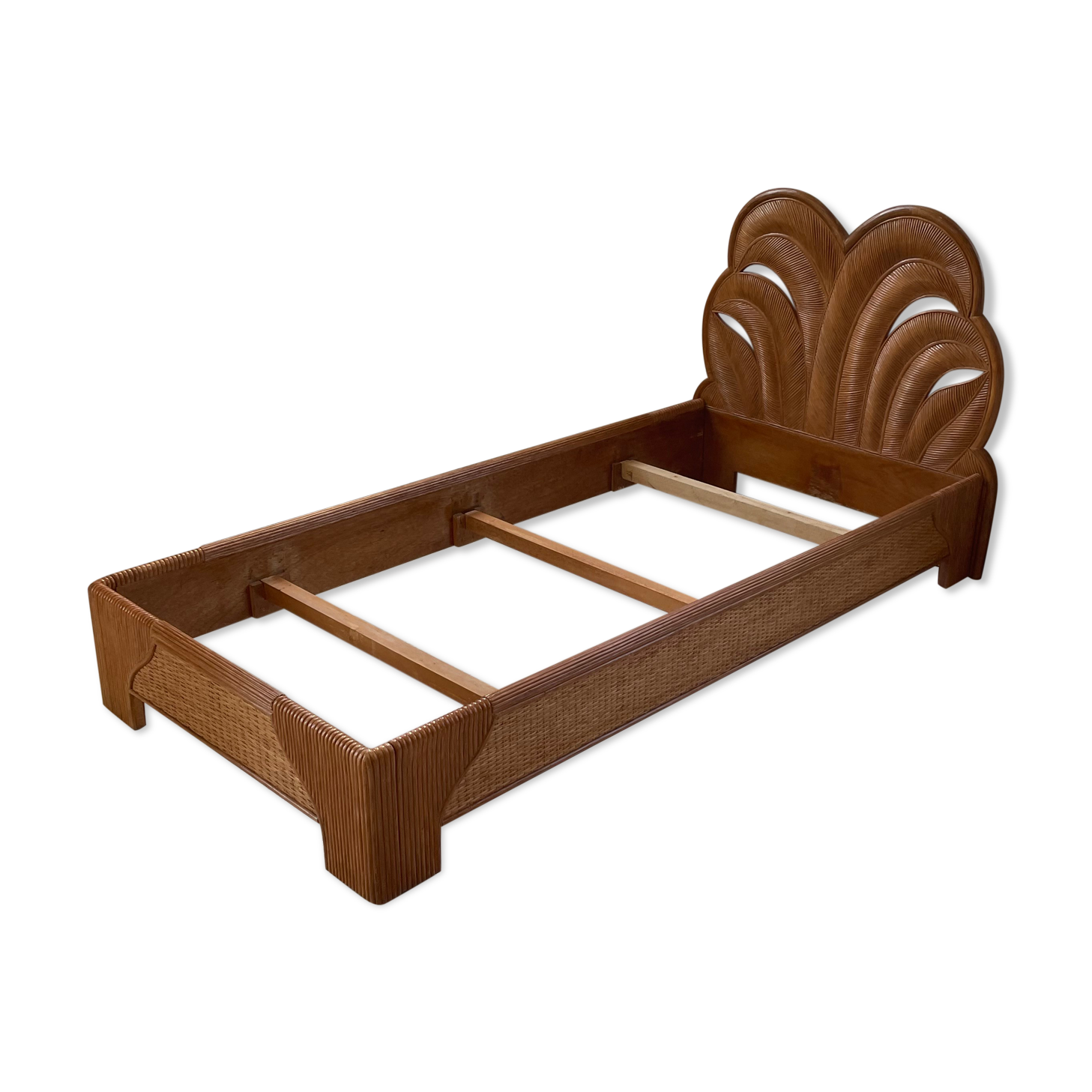 Bed 1 place "palm" wicker and rattan Vivai Del Sud