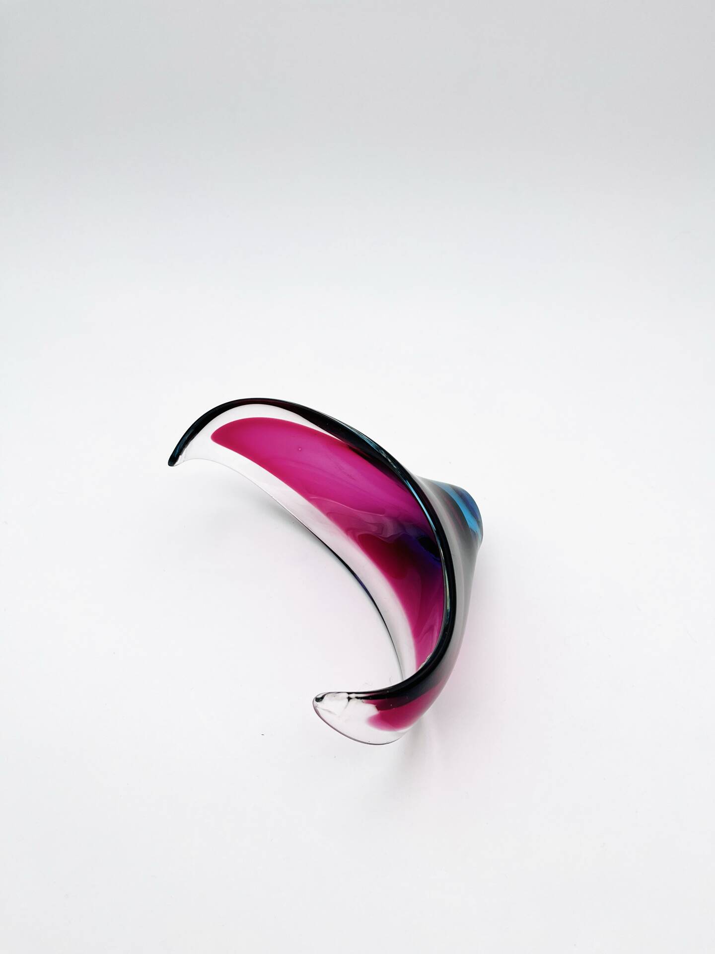 Murano Crystal Sommerso Fuchsia Turquoise Gondola Cup 19cm