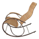 Bauhaus style rocking chair, chrome metal, rattan and beech wood, 1960-70